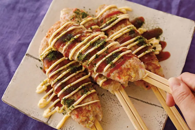 「お好み焼き風棒つくね」