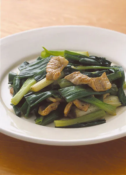 わけぎと豚肉の炒めもの