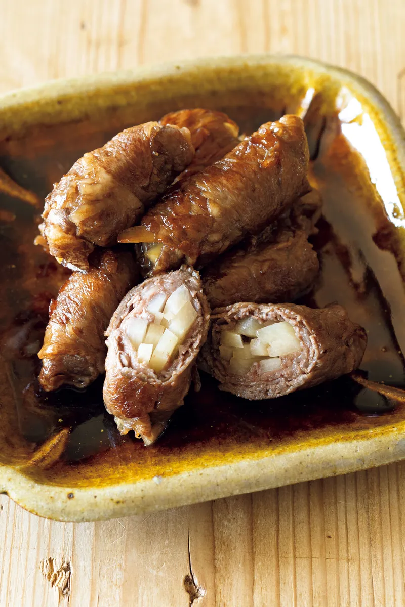新しょうがのごろごろ甘酢漬けアレンジ　肉巻き