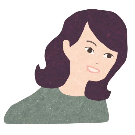 編集者 小栁恵理子 顔イラスト