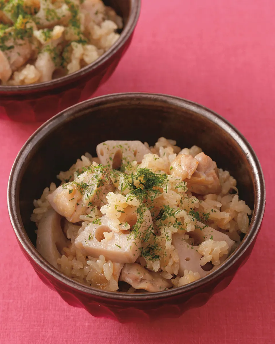 鶏肉とれんこんの炊き込みご飯