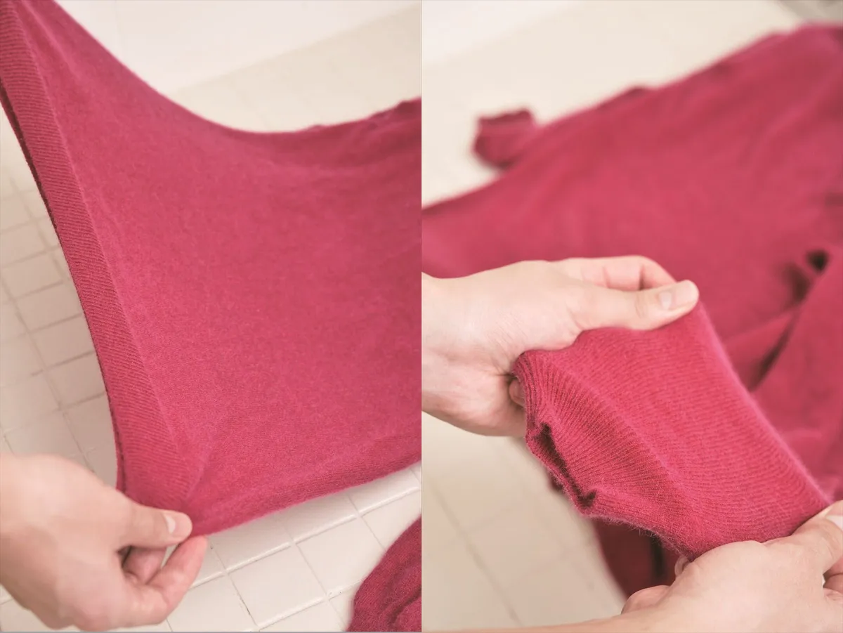 手でゆっくりと全体をのばす