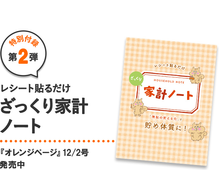 特別付録第2弾「レシート貼るだけ ざっくり家計ノート 」