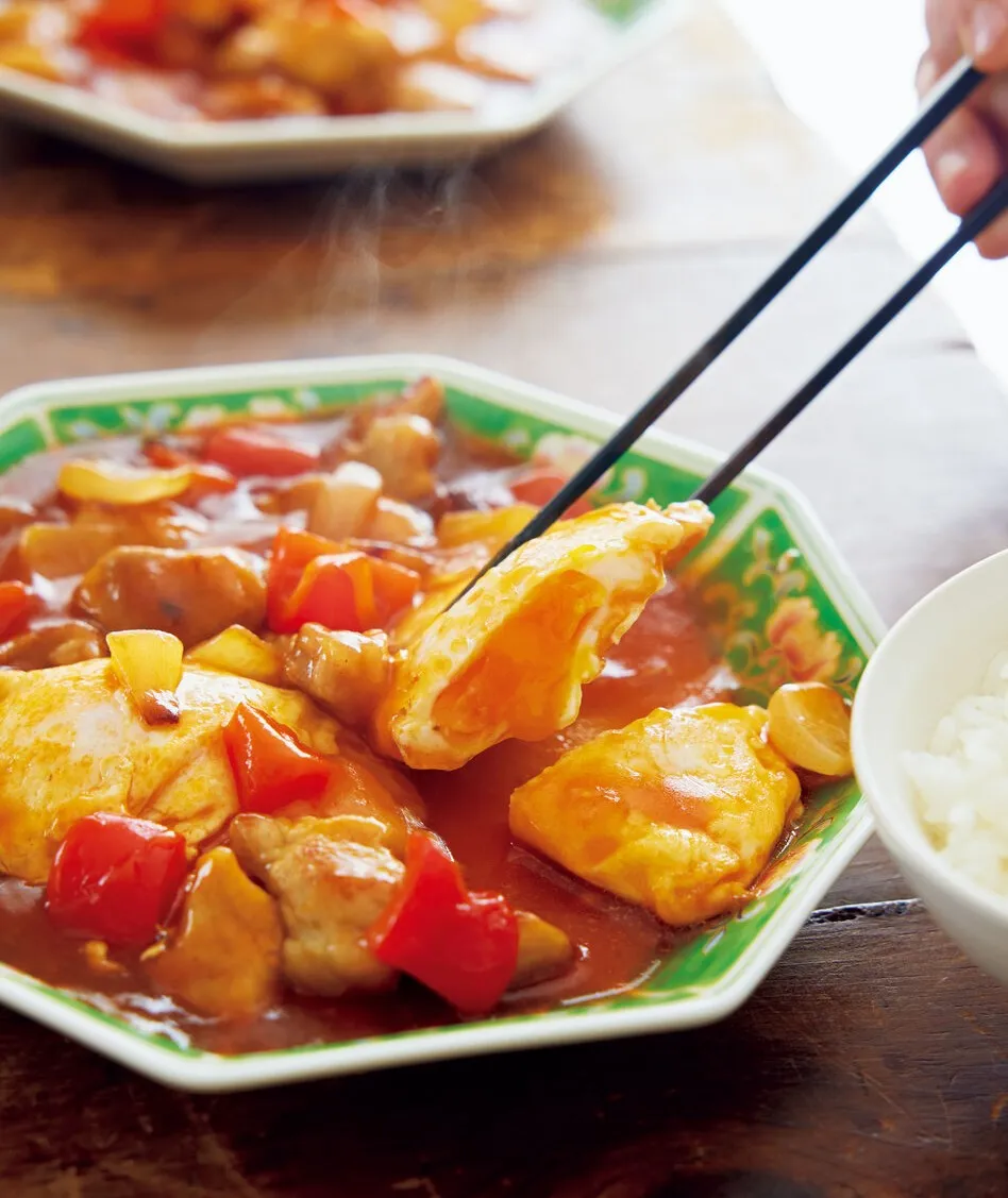 目玉焼き酢豚
