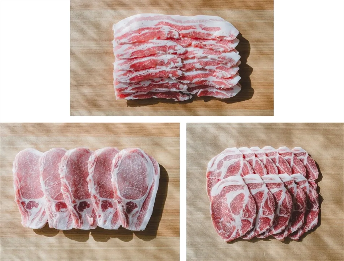 茨城県　坂東市　山西牧場の豚肉3種ギフトセット  詰合せ