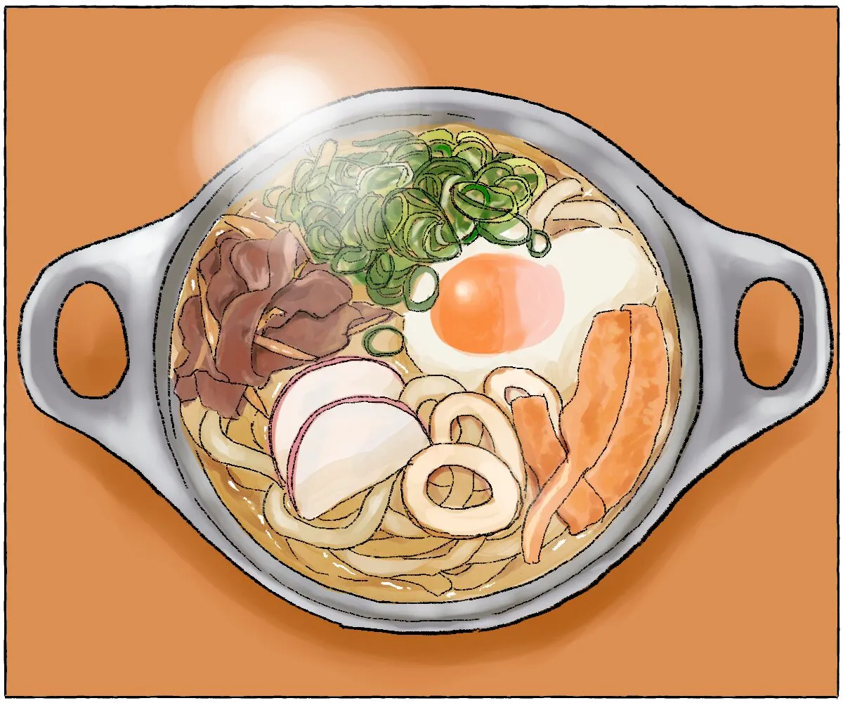 松山名物の鍋焼きうどん⑤